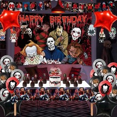 Horror Birthday Party Decorations Ã¢â‚¬â€œ 50 Pcs Halloween Theme Kit with Ba…