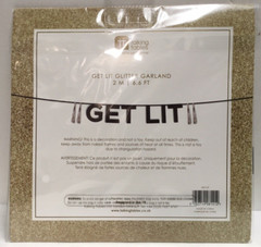 TALKING TABLES GET LIT GARLAND 6.6 FT ( SAY IT WITH GLITTER) NEW IN PACKAGE