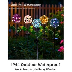 Hydrangea Solar Garden Stake Light Iron Frame for Lawn and Patio Lighting