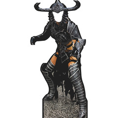 SS11250 Female Assassin Huntress Horn Swamp Devil Dragon Armor Stand In Cardboar