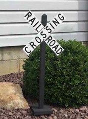 Train/Railroad Party Decorations | White Crossing | Wall Sign & Stand | 24 Inch