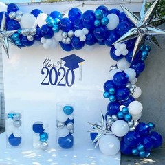 Voircoloria 130pcs Royal Blue Balloons Different Sizes 18″ 12″ 10″ 5″ Party L…