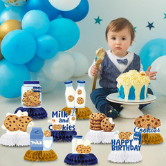 Milk Cookies Birthday Decorations – 9 Pcs Milk and Cookie 1St Birthday Honeycomb