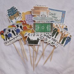 Friends Themed Party Decorations Birthday Trivia Game Cupcake Topper Banner Set