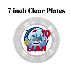 Pink Cherry 7 in Clear Plates Set | Girls Birthday Party Dessert Decor