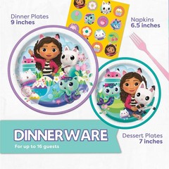 Dollhouse Party Decorations Set | Birthday Tablecover, Banner, Plates & Napkins