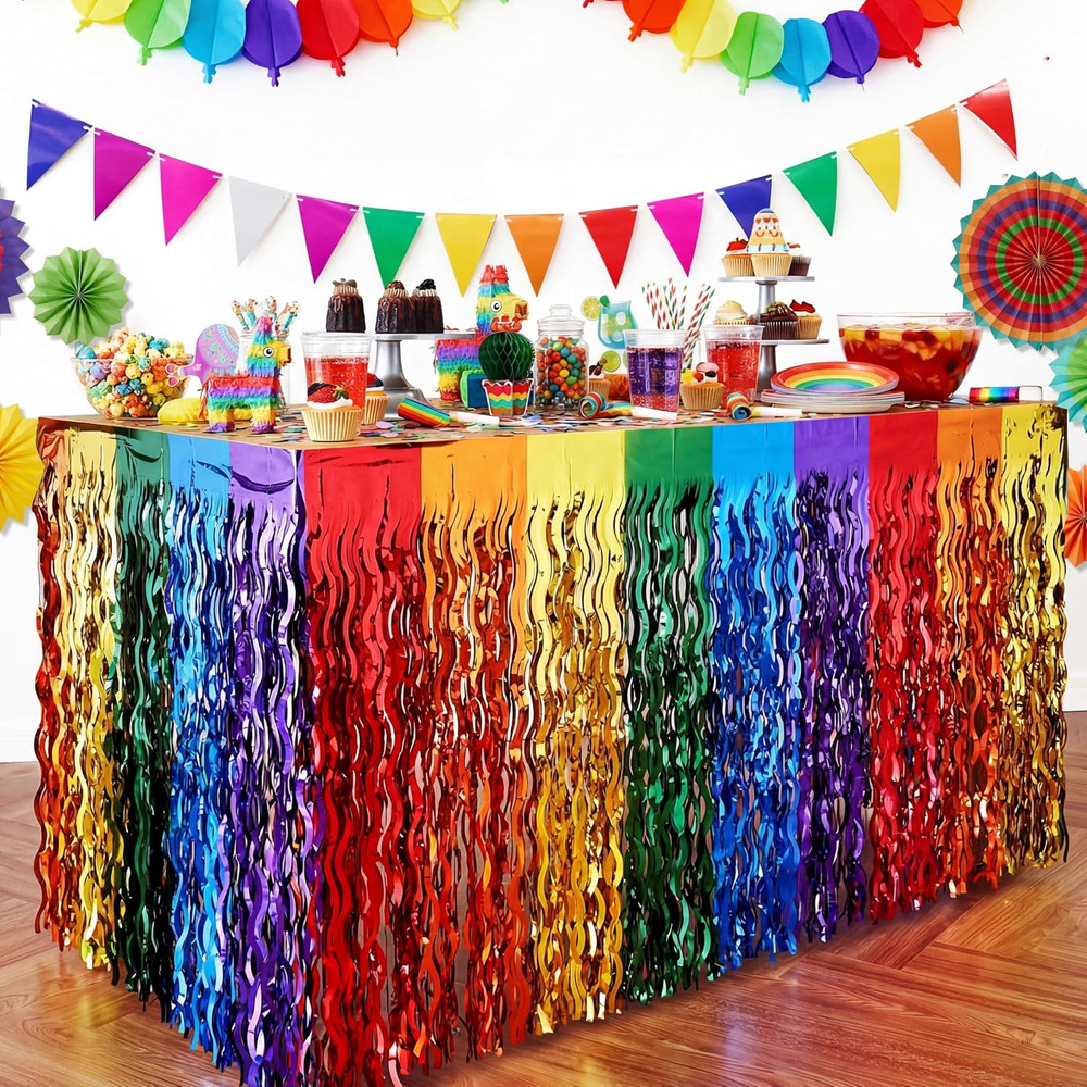 Cinco De Mayo Decorations 2 Pack Fiesta Party Decor Mexican Table Skirt Banner