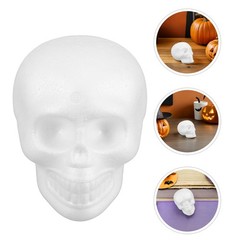 8Pcs Lightweight White Polystyrene Foam Skulls for Desktop and Party Decorations