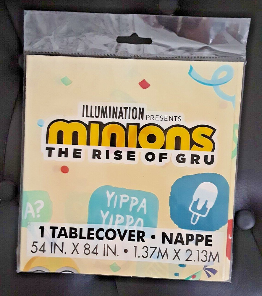 Minions The Rise Of GRU Plastic Birthday Party Tablecloth 54″ X 84″ (H)