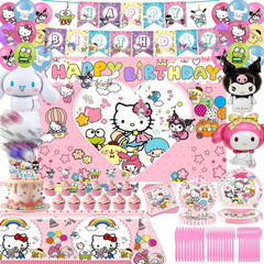 Kawaii Party Decorations, Anime Themed Party Supplies Set Include Banner, Tablec