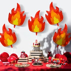 5Pcs 30 Inch Large Fire Balloons, Aluminum Foil Flame Balloons Decorations, R…