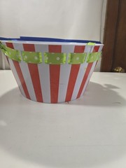 Mudpie Red, White and Green Carnival Party Bucket. 15X15