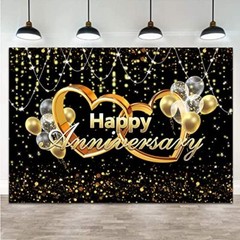 Happy Anniversary Banner Party Decoration Wedding Anniversary Photo Background