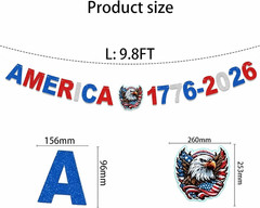 250 Anniversary USA Banners Decorations 4Th of July Banner of 250Th Anniversary