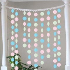 52 ft Pastel Party Decorations Easter Garlands Hanging Pink Blue Green Circle…