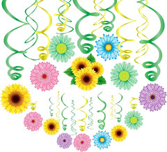 30PCS Spring Summer Hanging Decorations Set Sun Flowers Autumn Daisy Fairy Birth