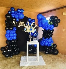 Blue and Black Balloon Arch Kit – 154Pcs 5 10 12 18 inch Royal Blue and Black…