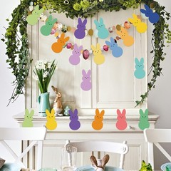 60 PCS Easter Bunny Cutouts Bulletin Board Decoration Colorful Paper Crafts
