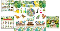 104-Piece Dinosaur Birthday Decorations Set: Eco-Friendly Dino Party Supplies
