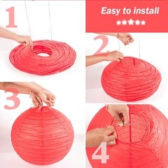 1pc 8″/12″/16″ Round Paper Lanterns Lamp Shade Wedding Party HangingDecoration