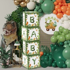 Dinosaur Baby Shower Decorations Box – Green Jungle Dinosaur Baby Boxes for B…