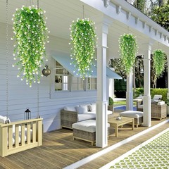 8pcs Artificial Plant Fake Eucalyptus Leaf Hanging Flowe Vine Garden Home Decor