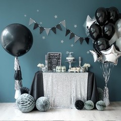 36 inch Giant Balloons, 4pcs Large Black Latex Balloon for Birthday Wedding D…