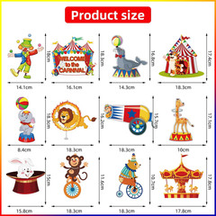 36 Pcs Carnival Hanging Swirl Decorations Colorful Circus Theme Animal Party Sup
