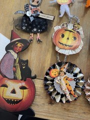 Halloween Cutout Decorations Lot -Cat-Some Vintage, some handmade!