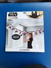 3 Pcs Star Wars Photo Backdrop, Birthday Party Decorations Candle, Banner (B11)