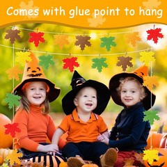 100PCS Thanksgiving Fall Leaves Bulletin Board Decoration Glitter Maple Adhesive