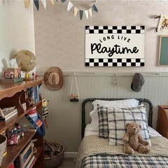 Playroom Car Race Boy Wall Decor, Toddler Playroom Decor Hanging Linen Banner…