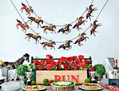 Kentucky Party Derby Day Banners Supplies Horse 10.2″ x 7.1″, Black