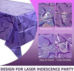 K-Style Birthday Decorations Iridescent Holographic Laser Tablecloth 2 Pack