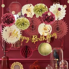Burgundy Decorations for Maroon and Gold Party Decorations Tissue Pom Poms Fa…