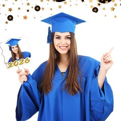 2 Pcs Large Graduation Sublimation Blanks Fans 17.7×11.8 Inch Class of 2026 B…