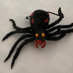 1990s Halloween Black Spider Decoration Hanging Scary Prop Decor Creepy Horror