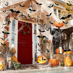 1200 Sqft Halloween Spider Webs and 120Pcs Fake Bats and 50Pcs Fake Spiders Supe