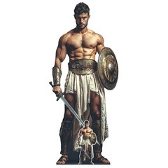 Roman Gladiator Lifesize Cardboard Cutout 191cm x 81cm with Free Mini Standee