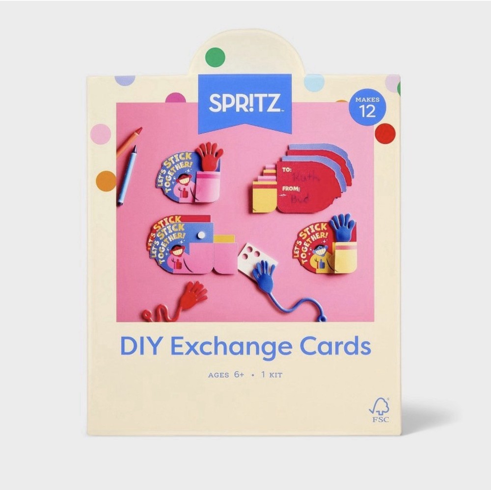 12 Count 3” Teachers Supply High Five Sticky Hands Premium Exchange Cards Spritz