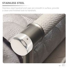 2Pcs Silver Metal Handrail End Caps for Home Use Durable Tube Plugs