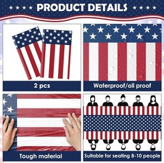 Patriotic American Flag Tablecloth – 2 Pack, 54×108 for 4th of July & Memoria…