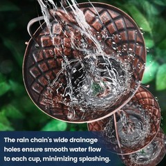 Functional Garden Rain Chain with Antique Bronze Finish for Drainage Solution
