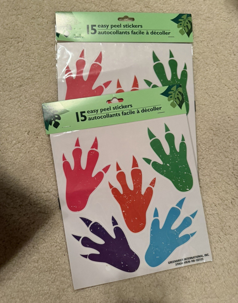 Dinosaur Party Wall Mural & Dino Footprint Stickers Lot