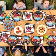50 Guests Semi Truck Party Decorations Semi Truck Plates and Napkins Party De…