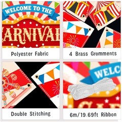 Carnival Backdrop 71×35 Inch Welcome to the Carnival Banner – Circus Carnival