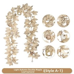 Artificial Beige Maple Vine Foliage Garland for Living Room and Entryway
