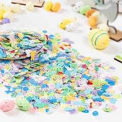 3000 PCS 100g Easter Confetti Colorful Metallic Foil Rabbit Egg Table Decor