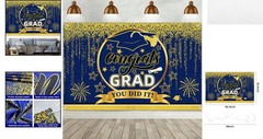 Sturdy 2026 Graduation Banner – Beautiful Blue and Gold Décor for All Occasions