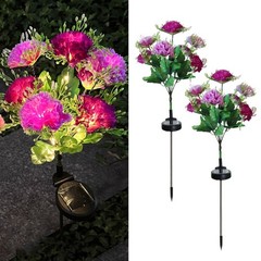 Solar Carnation Garden Lights with Waterproof IP65 LED Stakes for Yard